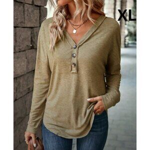 Stylish Olive Long Sleeve Women's Top